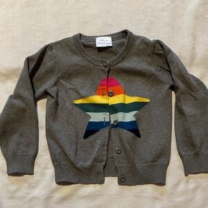 Hanna Andersson Gray Cardigan with Colorful Star